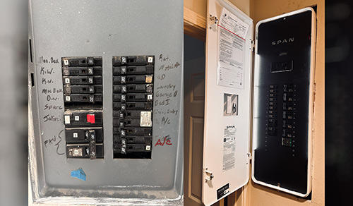 project_SPAN-Smart_panel-installation-townhome-ev-charging-TN SPAN Smart Panel and old Electrical Panel